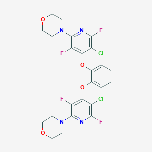 molecular formula C24H20Cl2F4N4O4 B397195 4-[5-Chloro-4-(2-{[3-chloro-2,5-difluoro-6-(4-morpholinyl)-4-pyridinyl]oxy}phenoxy)-3,6-difluoro-2-pyridinyl]morpholine 