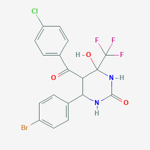 molecular formula C18H13BrClF3N2O3 B3972034 6-(4-bromophenyl)-5-(4-chlorobenzoyl)-4-hydroxy-4-(trifluoromethyl)tetrahydro-2(1H)-pyrimidinone 