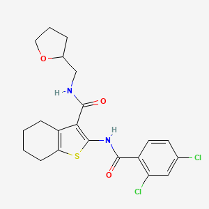 molecular formula C21H22Cl2N2O3S B3972045 2-[(2,4-dichlorobenzoyl)amino]-N-(tetrahydro-2-furanylmethyl)-4,5,6,7-tetrahydro-1-benzothiophene-3-carboxamide 