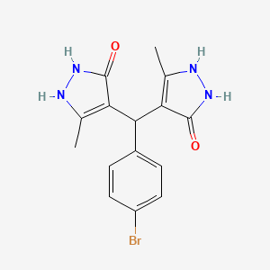 molecular formula C15H15BrN4O2 B3972047 4,4'-[(4-bromophenyl)methylene]bis(3-methyl-1H-pyrazol-5-ol) 