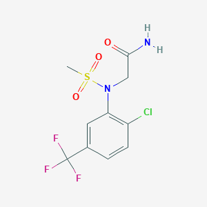 molecular formula C10H10ClF3N2O3S B3972055 N~2~-[2-chloro-5-(trifluoromethyl)phenyl]-N~2~-(methylsulfonyl)glycinamide 