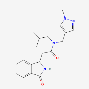 N-isobutyl-N-[(1-methyl-1H-pyrazol-4-yl)methyl]-2-(3-oxo-2,3-dihydro-1H-isoindol-1-yl)acetamide