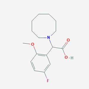 molecular formula C16H22FNO3 B3972075 azocan-1-yl(5-fluoro-2-methoxyphenyl)acetic acid 