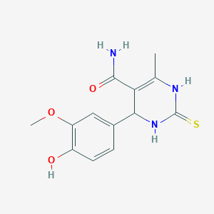 molecular formula C13H15N3O3S B3972083 4-(4-hydroxy-3-methoxyphenyl)-6-methyl-2-thioxo-1,2,3,4-tetrahydro-5-pyrimidinecarboxamide 