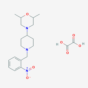 molecular formula C20H29N3O7 B3972095 2,6-dimethyl-4-[1-(2-nitrobenzyl)-4-piperidinyl]morpholine oxalate 