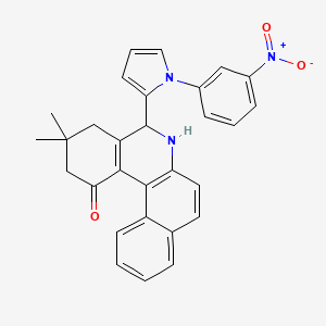 molecular formula C29H25N3O3 B3972142 3,3-dimethyl-5-[1-(3-nitrophenyl)-1H-pyrrol-2-yl]-3,4,5,6-tetrahydrobenzo[a]phenanthridin-1(2H)-one 