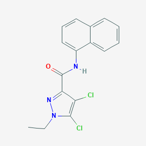 molecular formula C16H13Cl2N3O B397220 4,5-dichloro-1-ethyl-N-(1-naphthyl)-1H-pyrazole-3-carboxamide 