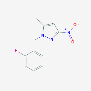 molecular formula C11H10FN3O2 B397221 1-(2-Fluoro-benzyl)-5-methyl-3-nitro-1H-pyrazole CAS No. 957354-34-6