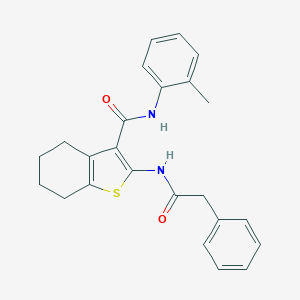 molecular formula C24H24N2O2S B397222 N-(2-methylphenyl)-2-[(phenylacetyl)amino]-4,5,6,7-tetrahydro-1-benzothiophene-3-carboxamide 
