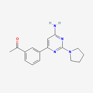 molecular formula C16H18N4O B3972226 1-[3-(6-amino-2-pyrrolidin-1-ylpyrimidin-4-yl)phenyl]ethanone 