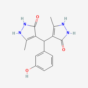 molecular formula C15H16N4O3 B3972232 4,4'-[(3-hydroxyphenyl)methylene]bis(3-methyl-1H-pyrazol-5-ol) 