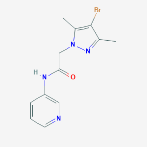 molecular formula C12H13BrN4O B397227 2-(4-bromo-3,5-dimethyl-1H-pyrazol-1-yl)-N-(3-pyridinyl)acetamide 