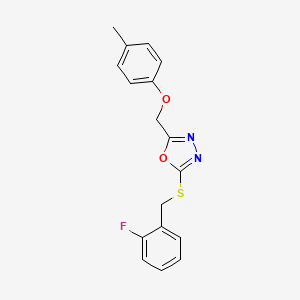 2-[(2-fluorobenzyl)thio]-5-[(4-methylphenoxy)methyl]-1,3,4-oxadiazole