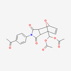 [4-(4-acetylphenyl)-3,5-dioxo-10-oxa-4-azatricyclo[5.2.1.0~2,6~]dec-8-en-1-yl]methylene diacetate