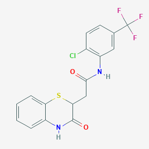 molecular formula C17H12ClF3N2O2S B3972298 N-[2-chloro-5-(trifluoromethyl)phenyl]-2-(3-oxo-3,4-dihydro-2H-1,4-benzothiazin-2-yl)acetamide 