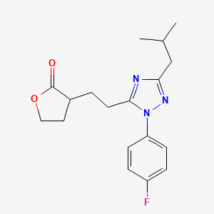 molecular formula C18H22FN3O2 B3972311 3-{2-[1-(4-fluorophenyl)-3-isobutyl-1H-1,2,4-triazol-5-yl]ethyl}dihydrofuran-2(3H)-one 