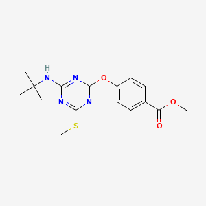 molecular formula C16H20N4O3S B3972328 methyl 4-{[4-(tert-butylamino)-6-(methylthio)-1,3,5-triazin-2-yl]oxy}benzoate 