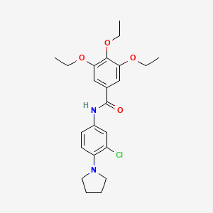 molecular formula C23H29ClN2O4 B3972330 N-[3-chloro-4-(1-pyrrolidinyl)phenyl]-3,4,5-triethoxybenzamide 