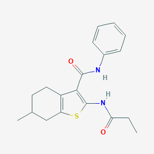 6-methyl-N-phenyl-2-(propanoylamino)-4,5,6,7-tetrahydro-1-benzothiophene-3-carboxamide