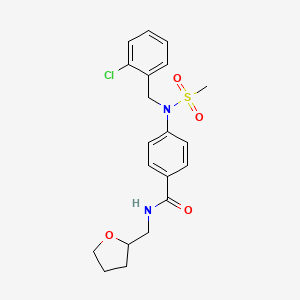 molecular formula C20H23ClN2O4S B3972355 4-[(2-chlorobenzyl)(methylsulfonyl)amino]-N-(tetrahydro-2-furanylmethyl)benzamide 