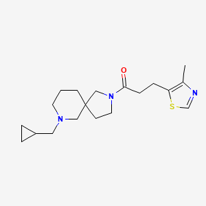 molecular formula C19H29N3OS B3972373 7-(cyclopropylmethyl)-2-[3-(4-methyl-1,3-thiazol-5-yl)propanoyl]-2,7-diazaspiro[4.5]decane 