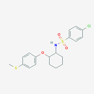 molecular formula C19H22ClNO3S2 B3972394 4-chloro-N-{2-[4-(methylthio)phenoxy]cyclohexyl}benzenesulfonamide 