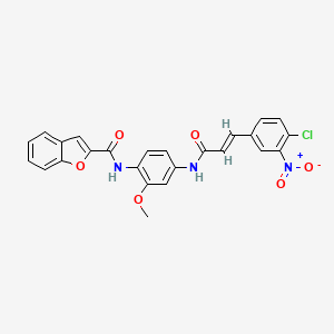 molecular formula C25H18ClN3O6 B3972398 N-(4-{[3-(4-chloro-3-nitrophenyl)acryloyl]amino}-2-methoxyphenyl)-1-benzofuran-2-carboxamide 