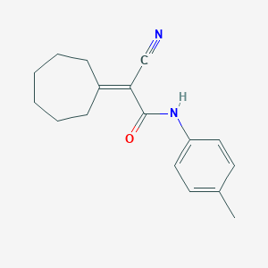 2-cyano-2-cycloheptylidene-N-(4-methylphenyl)acetamide