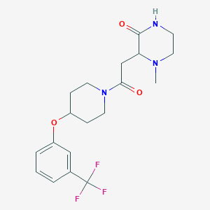 molecular formula C19H24F3N3O3 B3972405 4-methyl-3-(2-oxo-2-{4-[3-(trifluoromethyl)phenoxy]-1-piperidinyl}ethyl)-2-piperazinone 