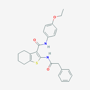 molecular formula C25H26N2O3S B397242 N-(4-ethoxyphenyl)-2-[(phenylacetyl)amino]-4,5,6,7-tetrahydro-1-benzothiophene-3-carboxamide CAS No. 5804-90-0