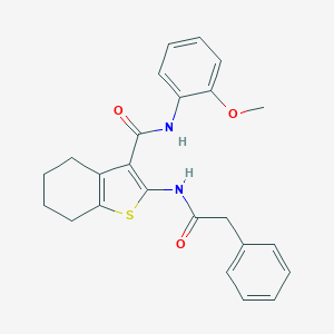 molecular formula C24H24N2O3S B397243 N-(2-methoxyphenyl)-2-[(phenylacetyl)amino]-4,5,6,7-tetrahydro-1-benzothiophene-3-carboxamide 
