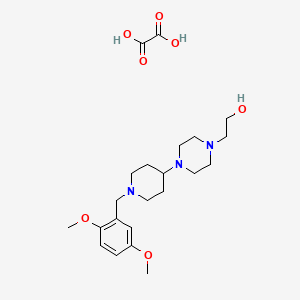 molecular formula C22H35N3O7 B3972439 2-{4-[1-(2,5-dimethoxybenzyl)-4-piperidinyl]-1-piperazinyl}ethanol ethanedioate (salt) 