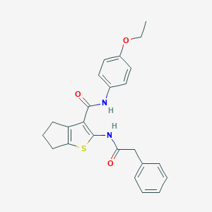 molecular formula C24H24N2O3S B397245 N-(4-ethoxyphenyl)-2-[(phenylacetyl)amino]-5,6-dihydro-4H-cyclopenta[b]thiophene-3-carboxamide 