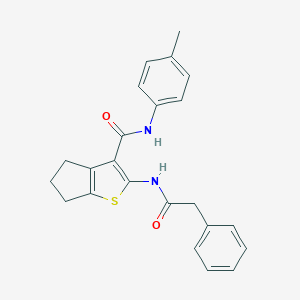 molecular formula C23H22N2O2S B397249 N-(4-methylphenyl)-2-[(phenylacetyl)amino]-5,6-dihydro-4H-cyclopenta[b]thiophene-3-carboxamide 