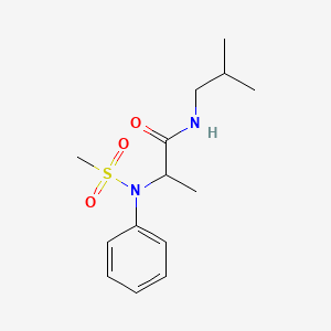 molecular formula C14H22N2O3S B3972506 N-(2-METHYLPROPYL)-2-(N-PHENYLMETHANESULFONAMIDO)PROPANAMIDE 