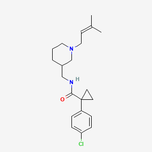 molecular formula C21H29ClN2O B3972556 1-(4-chlorophenyl)-N-{[1-(3-methyl-2-buten-1-yl)-3-piperidinyl]methyl}cyclopropanecarboxamide 