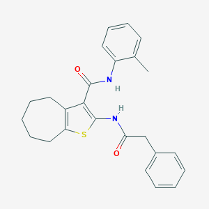 N-(2-methylphenyl)-2-[(phenylacetyl)amino]-5,6,7,8-tetrahydro-4H-cyclohepta[b]thiophene-3-carboxamide