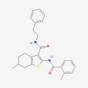 6-methyl-2-[(2-methylbenzoyl)amino]-N-(2-phenylethyl)-4,5,6,7-tetrahydro-1-benzothiophene-3-carboxamide