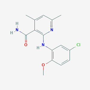 molecular formula C15H16ClN3O2 B3972626 2-[(5-chloro-2-methoxyphenyl)amino]-4,6-dimethylnicotinamide 