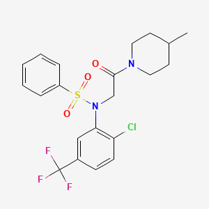 N-[2-chloro-5-(trifluoromethyl)phenyl]-N-[2-(4-methyl-1-piperidinyl)-2-oxoethyl]benzenesulfonamide