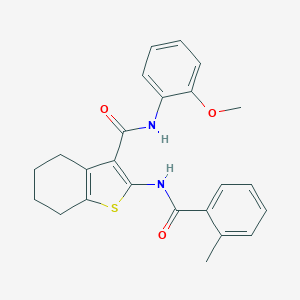 molecular formula C24H24N2O3S B397264 N-(2-methoxyphenyl)-2-[(2-methylbenzoyl)amino]-4,5,6,7-tetrahydro-1-benzothiophene-3-carboxamide 
