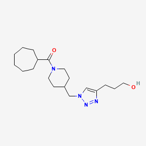 molecular formula C19H32N4O2 B3972660 3-(1-{[1-(cycloheptylcarbonyl)piperidin-4-yl]methyl}-1H-1,2,3-triazol-4-yl)propan-1-ol 