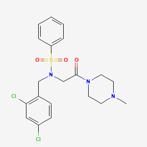 molecular formula C20H23Cl2N3O3S B3972667 N-(2,4-dichlorobenzyl)-N-[2-(4-methyl-1-piperazinyl)-2-oxoethyl]benzenesulfonamide 