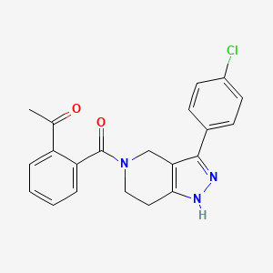 molecular formula C21H18ClN3O2 B3972696 1-(2-{[3-(4-chlorophenyl)-1,4,6,7-tetrahydro-5H-pyrazolo[4,3-c]pyridin-5-yl]carbonyl}phenyl)ethanone 