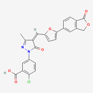 2-chloro-5-(3-methyl-5-oxo-4-{[5-(1-oxo-1,3-dihydro-2-benzofuran-5-yl)-2-furyl]methylene}-4,5-dihydro-1H-pyrazol-1-yl)benzoic acid