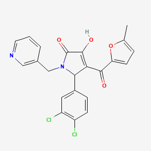 molecular formula C22H16Cl2N2O4 B3972711 5-(3,4-dichlorophenyl)-3-hydroxy-4-(5-methyl-2-furoyl)-1-(3-pyridinylmethyl)-1,5-dihydro-2H-pyrrol-2-one 