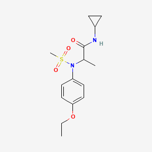 molecular formula C15H22N2O4S B3972721 N~1~-cyclopropyl-N~2~-(4-ethoxyphenyl)-N~2~-(methylsulfonyl)alaninamide 