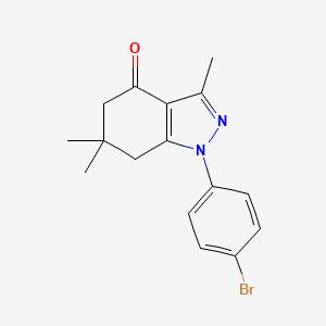 molecular formula C16H17BrN2O B3972726 1-(4-溴苯基)-3,6,6-三甲基-1,5,6,7-四氢-4H-吲唑-4-酮 