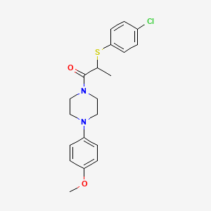 molecular formula C20H23ClN2O2S B3972732 1-{2-[(4-chlorophenyl)thio]propanoyl}-4-(4-methoxyphenyl)piperazine 