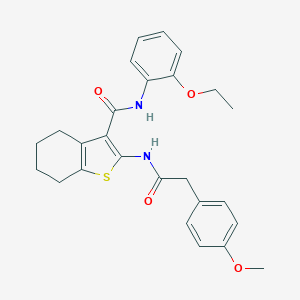 molecular formula C26H28N2O4S B397283 N-(2-ethoxyphenyl)-2-{[(4-methoxyphenyl)acetyl]amino}-4,5,6,7-tetrahydro-1-benzothiophene-3-carboxamide 
